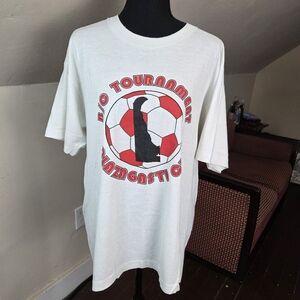 Vintage 80s Screen Stars Best Soccer Tournament Tee Made in USA XL Single Stitch